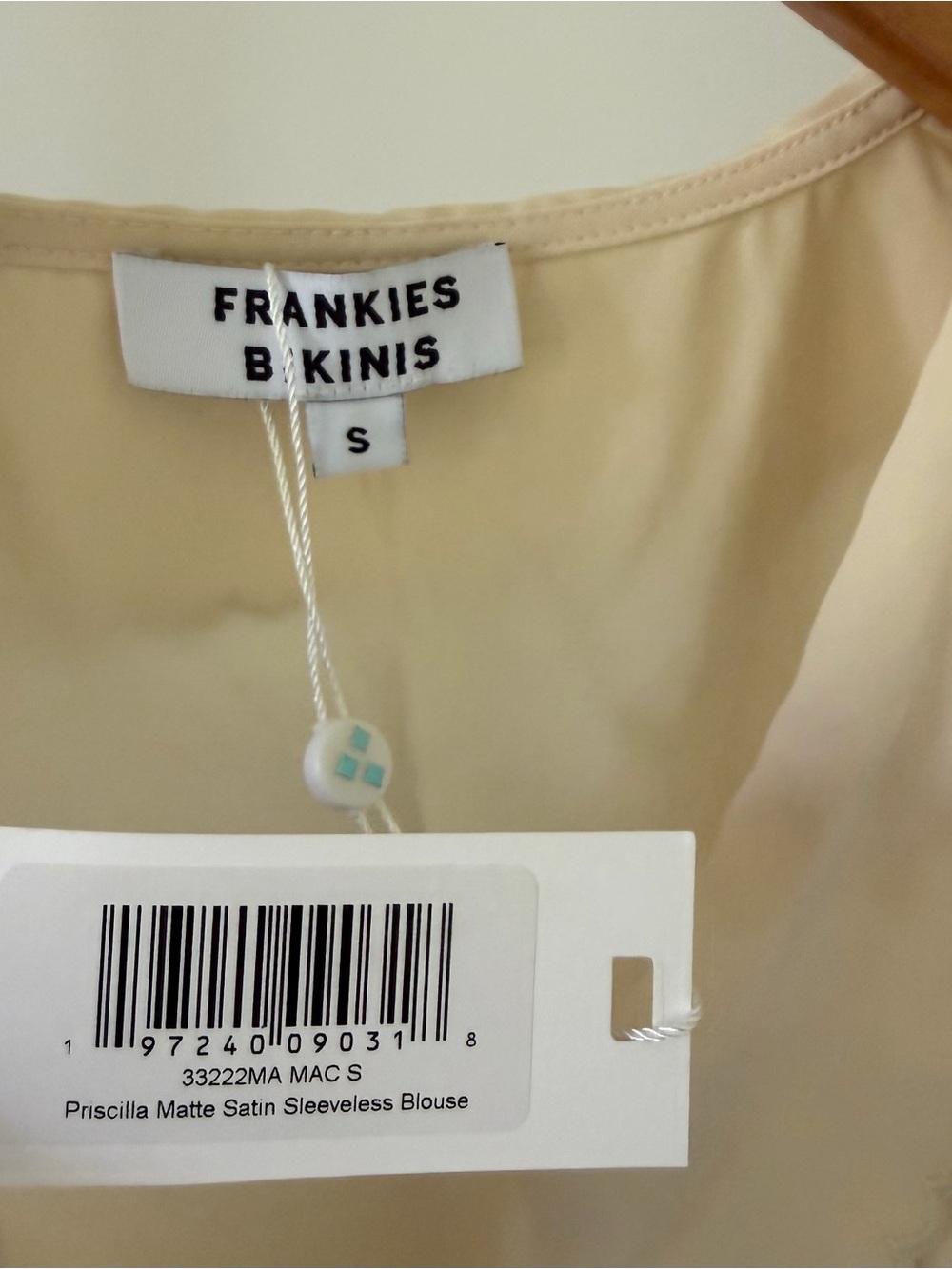 NWT Frankie’s Bikinis Priscilla Collared Top in Macadamia Cream - S - Picture 7 of 8